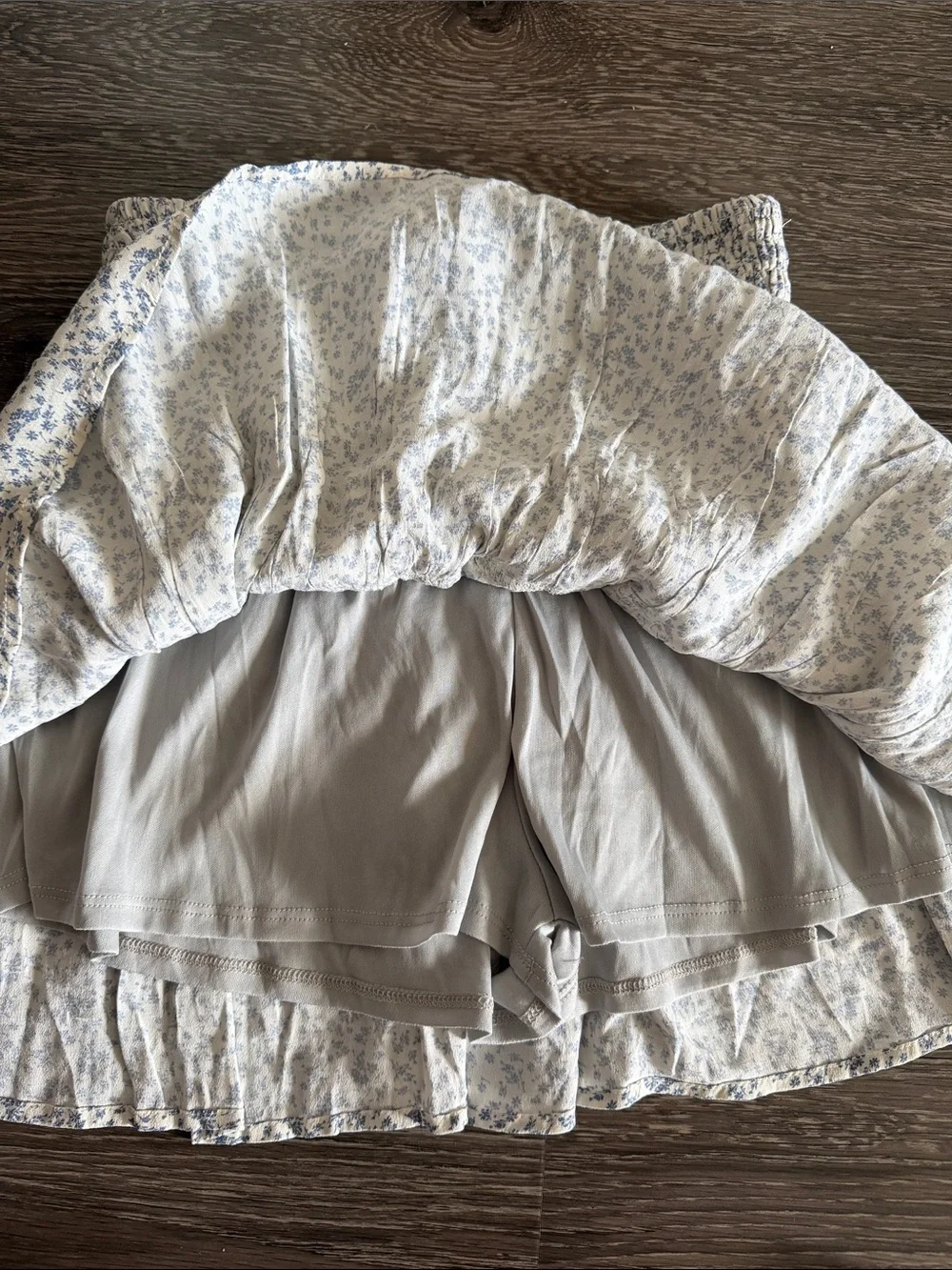 Sienna Sky White Mini Skirt with Blue Floral Print